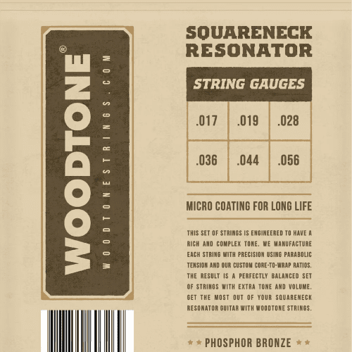 woodtone squareneck resonator strings back