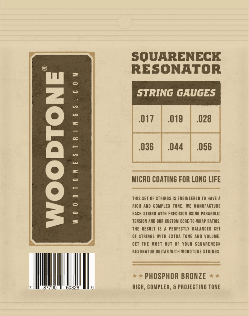 woodtone squareneck resonator strings back