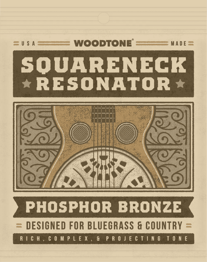 woodtone squareneck resonator strings front