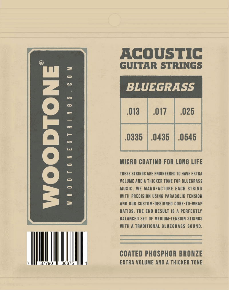 woodtone strings bluegrass series acoustic guitar flowpack back