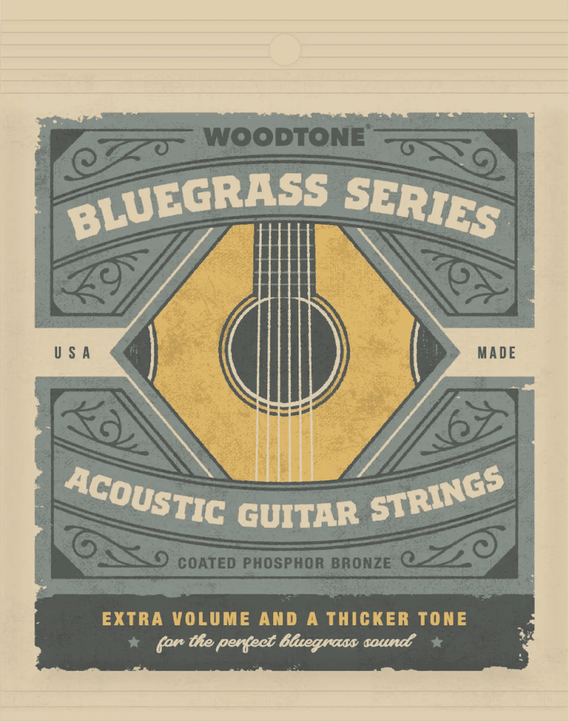 woodtone strings bluegrass series acoustic guitar flowpack front