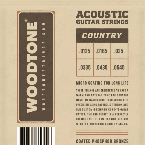 woodtone strings country series acoustic guitar flowpack back