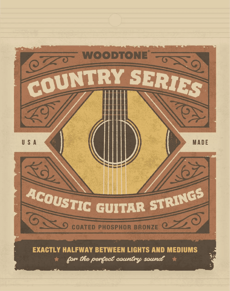 woodtone strings country series acoustic guitar flowpack front