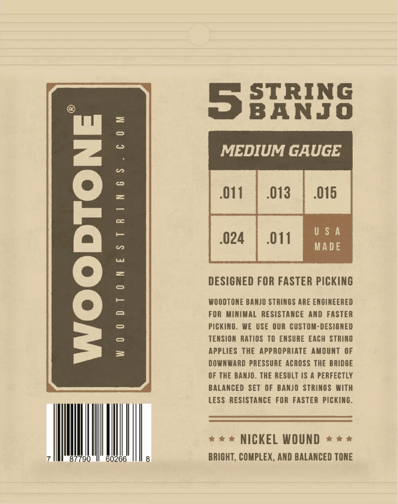 woodtone strings medium banjo signatures flowpack back